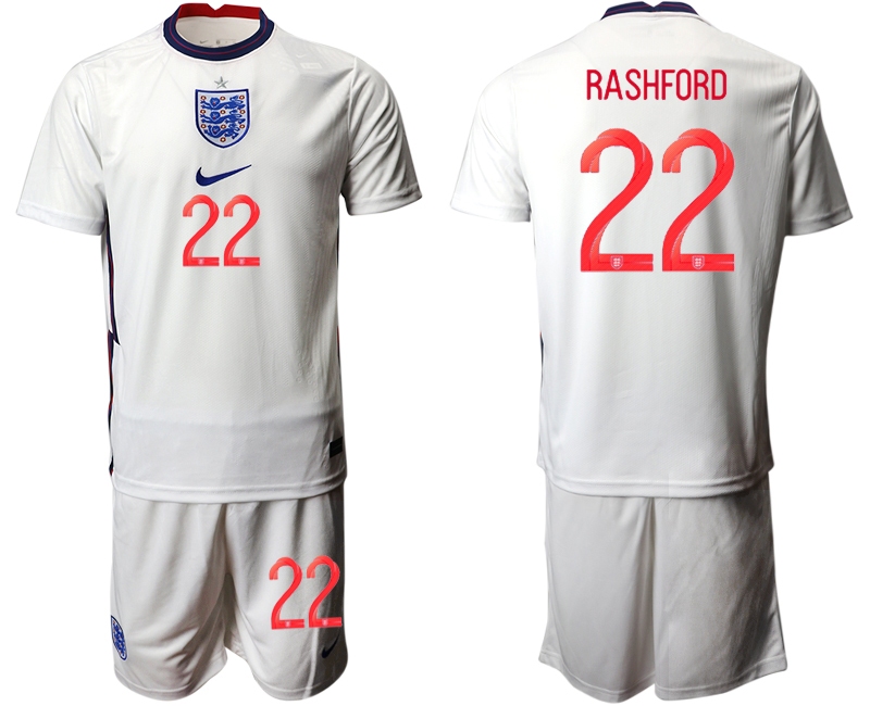 Men 2021 European Cup England home white #22 Soccer Jersey